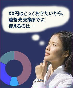 XX円はとっておきたいから連絡先交換までに使えるのは...