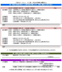 復縁屋の見積書・料金表サンプルその他の地方